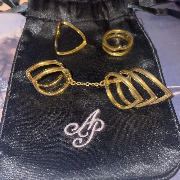 Brand new Agent Provocateur Sheba 18k gold plated rings & bag size M/L - Picture 6 of 6